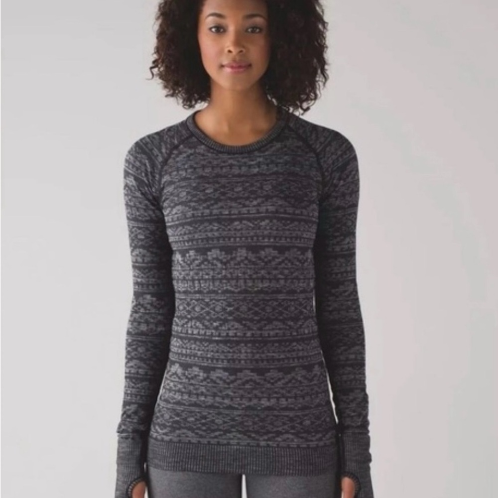 lululemon restless pullover fairisle size 6